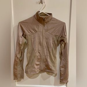 LuluLemon beige zip up active jacket / shirt size xs